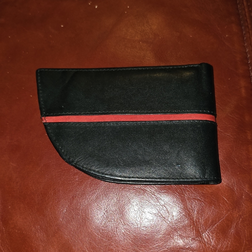 Rogue Black and Red Leather Wallet Minimalist Design